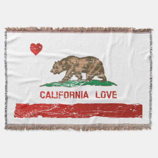 Vintage California Love State Flag Throw Blanket
