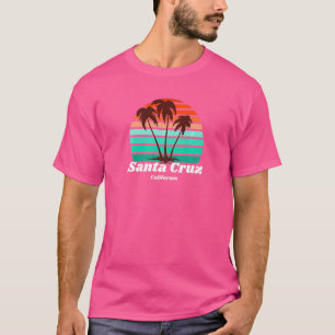 Vintage California Plan Tree Sunset Santa Cruz   T-Shirt