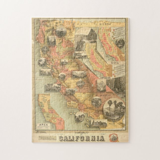 Vintage California Puzzle (Vertical)