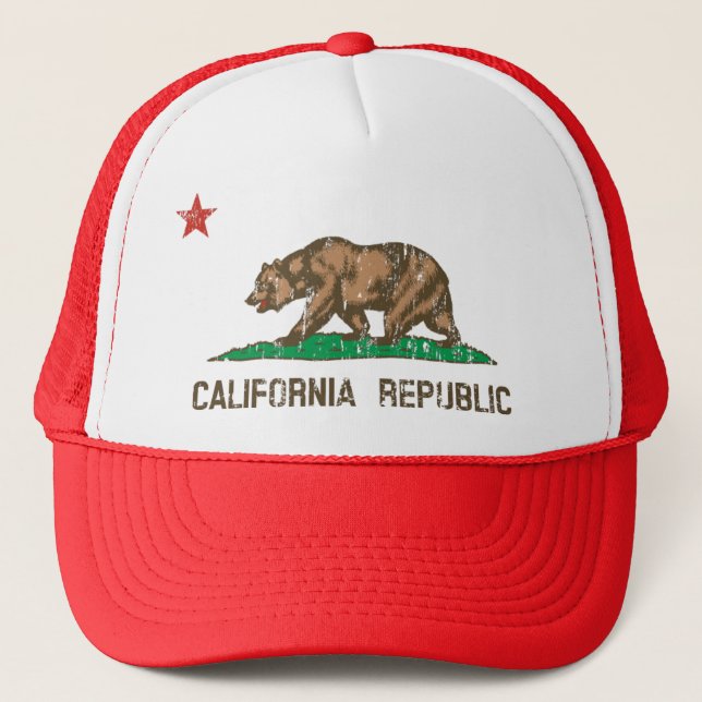 Vintage California Republic State Flag Trucker Hat (Front)