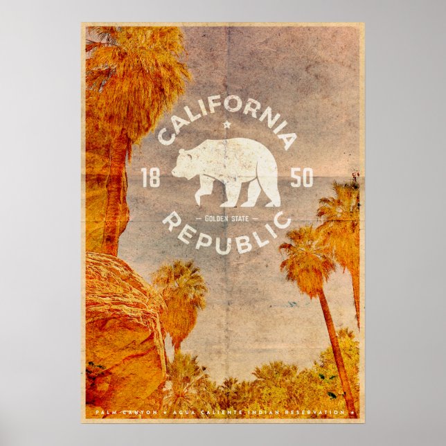 Vintage California Republic Travel Poster (Front)