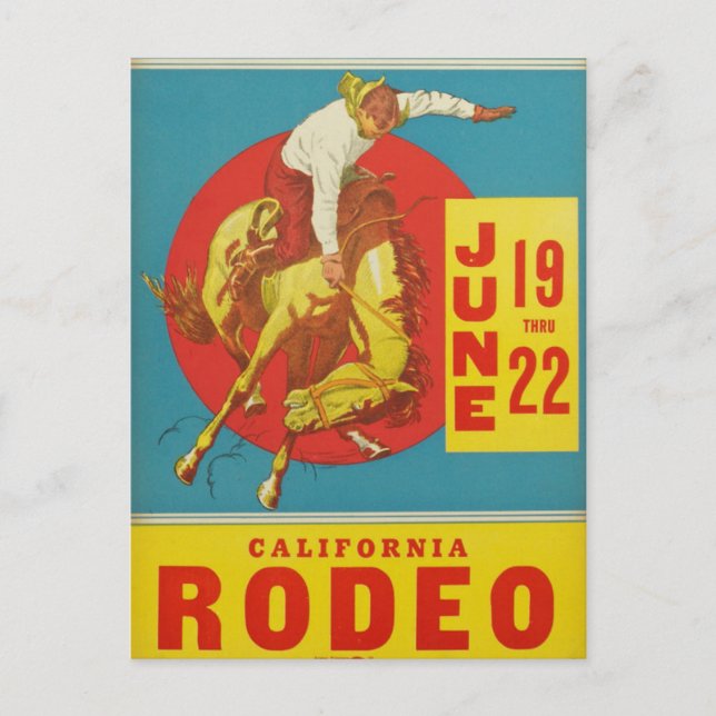 Vintage California Rodeo Postcard (Front)