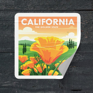 Vintage California Square Sticker