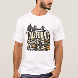 Vintage California State Hollywood Tech & Surf T-Shirt