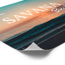 Vintage California Sunset Beach Poster