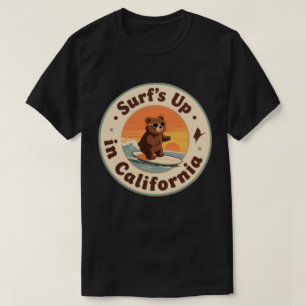 Vintage California Surf's Up Surfing Bear T-Shirt