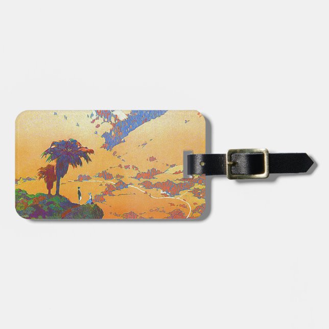 Vintage Californian Travel Advertorial Luggage Tag (Front Horizontal)