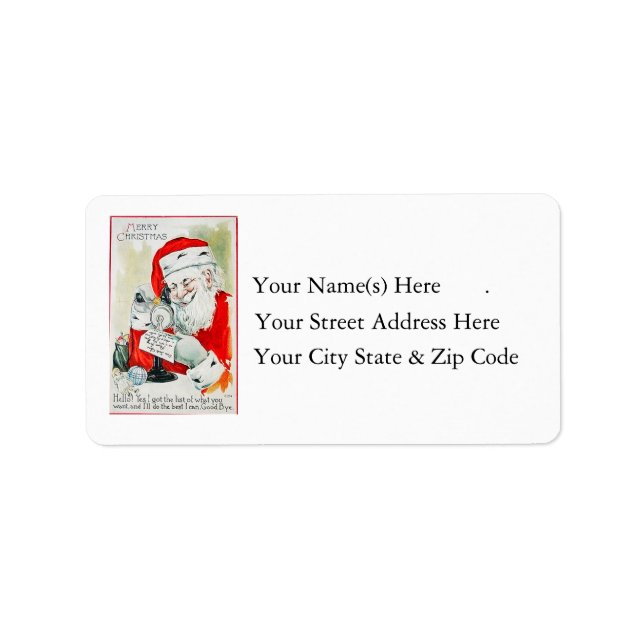 Vintage Call To Santa Address Label (Front)