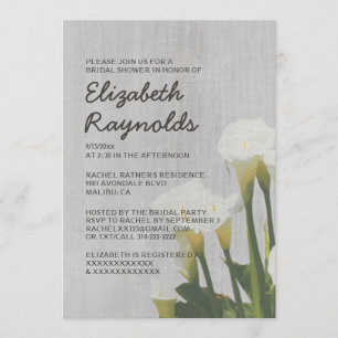 Vintage Calla Lily Bridal Shower Invitations