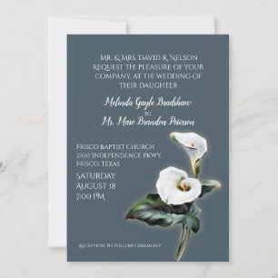 Vintage Calla Lily Wedding Invitation