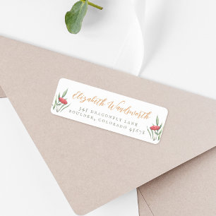 Vintage Calligraphy Lush Greenery Return Address