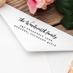 Vintage Calligraphy Return Address Self-inking Stamp