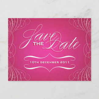 Vintage Calligraphy Save the Date postcard