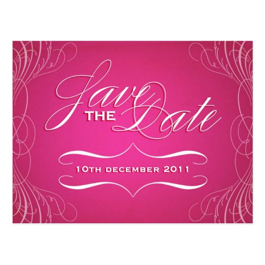 Vintage Calligraphy Save the Date postcard