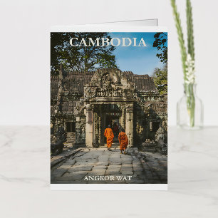 Vintage Cambodia poster Foil Greeting Card