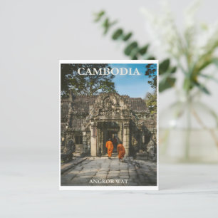 Vintage Cambodia poster Holiday Postcard