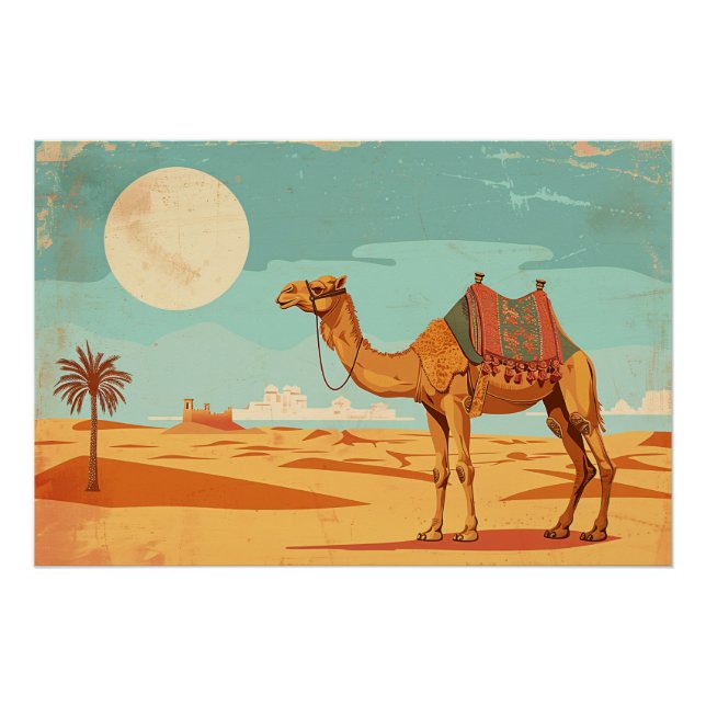 Vintage Camel Poster Decoupage Poster (Front)