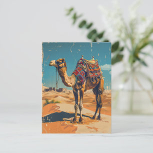 Vintage Camel Retro Desert Decoupage Postcard