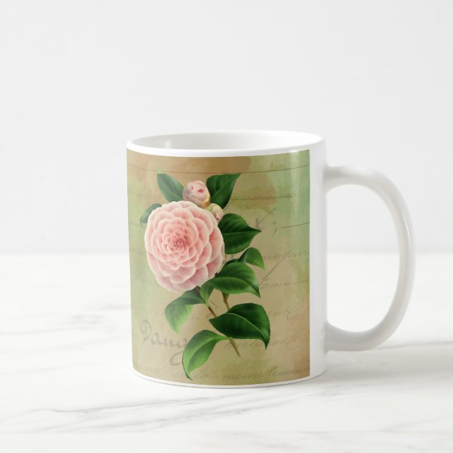 Vintage Camellia French Botanical Coffee Mug (Right)
