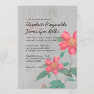 Vintage Camellia Wedding Invitations