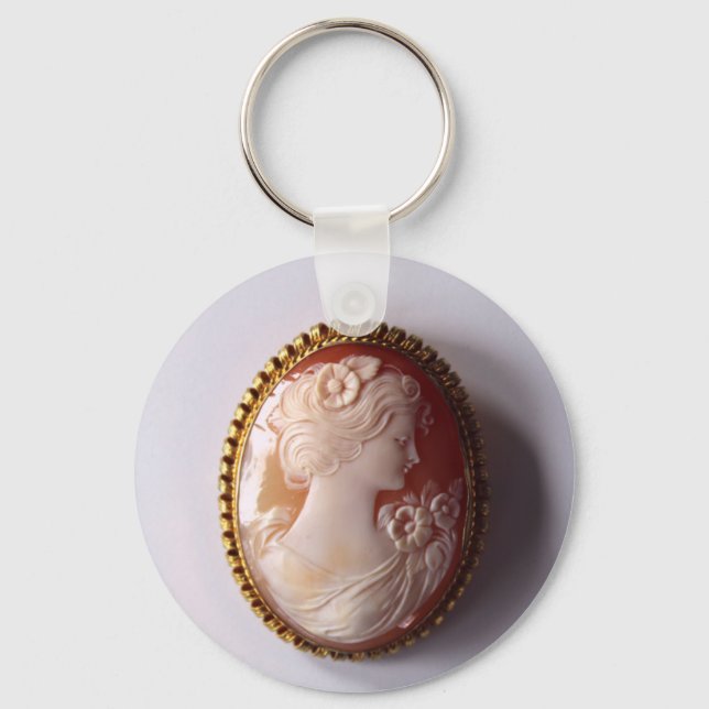 Vintage Cameo women silhouette  Key Ring (Front)