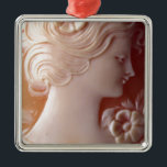 Vintage Cameo women silhouette  Metal Tree Decoration<br><div class="desc">Romantic antique cameo - image of a pretty Victorian Lady - delicate filigree detail.</div>