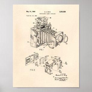 Vintage Camera 1966 Patent Art - Old Peper Poster