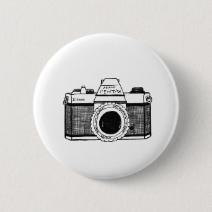 Vintage Camera 6 Cm Round Badge