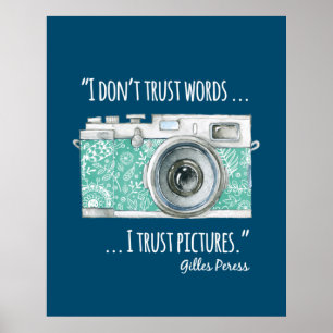 Vintage camera and quote poster