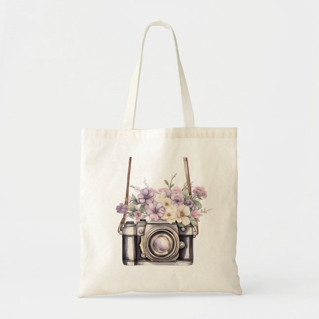 Vintage Camera – Artistic Travel Photography Tote Bag (Front)