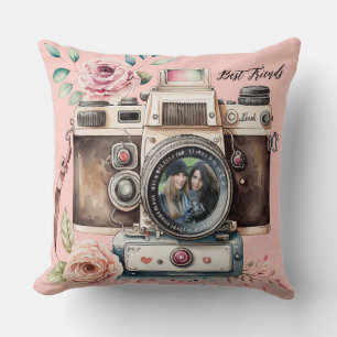 Vintage Camera Best Friends Photo Cushion