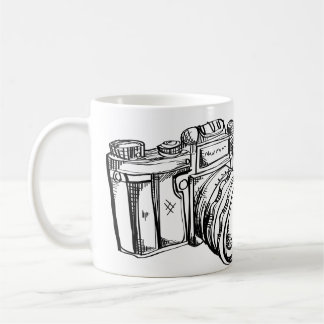 Vintage Camera Black and White Coffee Cup