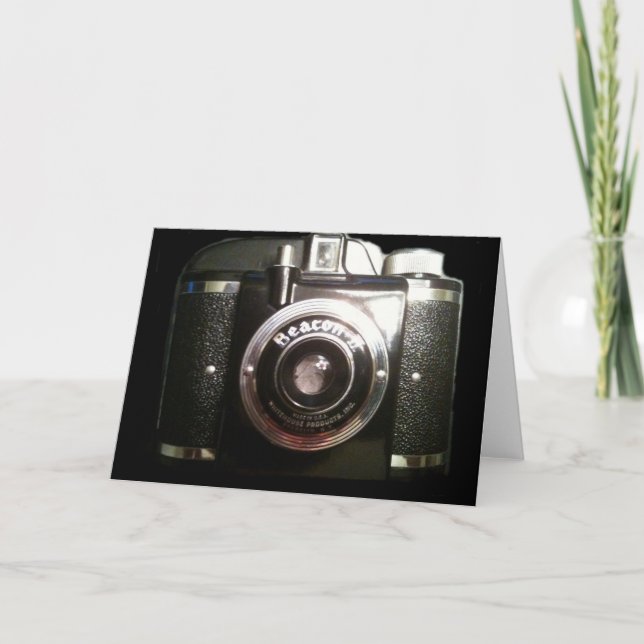 VINTAGE CAMERA BLANK GREETING CARD (Front)