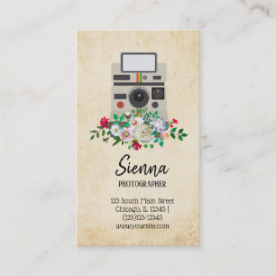 Vintage camera business card