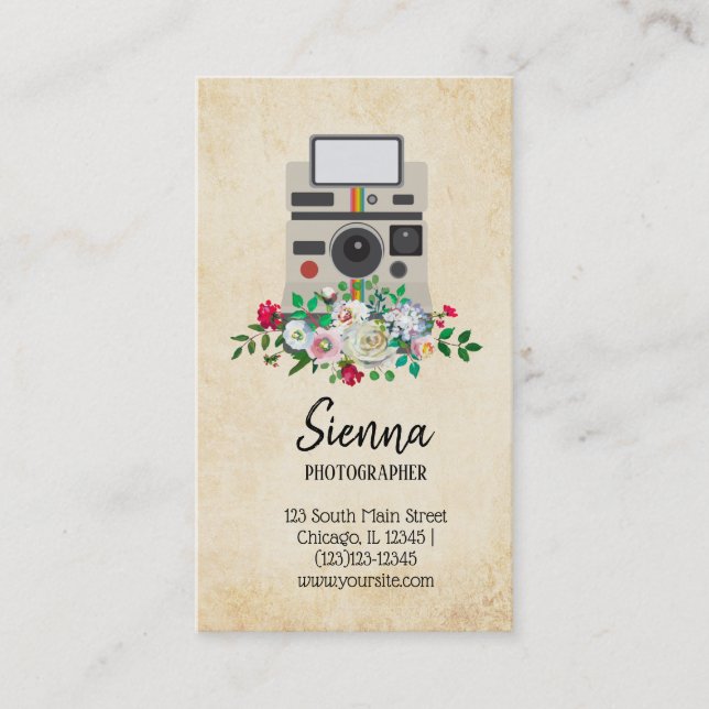Vintage camera business card (Front)