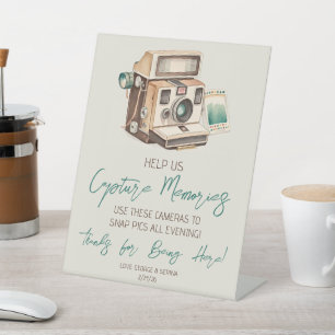 Vintage Camera Disposable Camera Use Directions Pedestal Sign