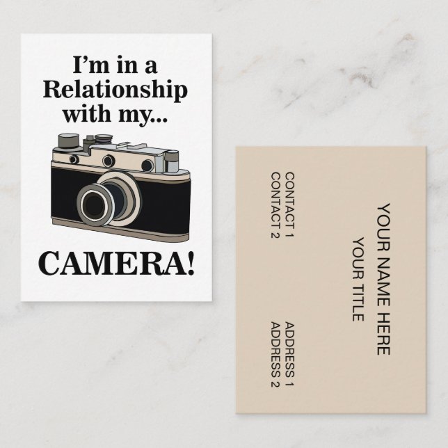 Vintage Camera Funny Photographer  Business Card (Front/Back)