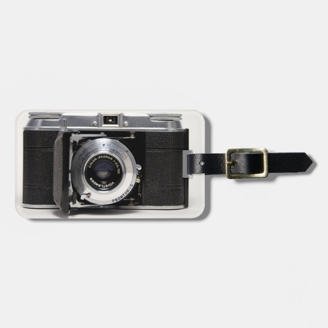 VINTAGE CAMERA German camera by V Luggage Tag (Front Horizontal)