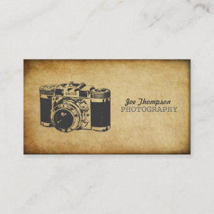 Vintage Camera Grunge Photography Business Cards