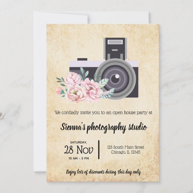 Vintage Camera Invitation (Front)