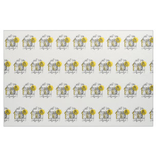 Vintage Camera Just Say Cheese Fabric