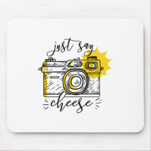 Vintage Camera Just Say Cheese Mouse Mat
