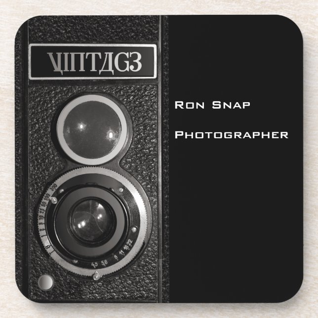 Vintage Camera Lens Set of 6 Drinks Coasters (Front)