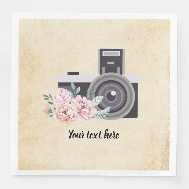 Vintage camera napkin (Front)