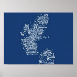 Vintage Camera Patent 1979 Blueprint Poster