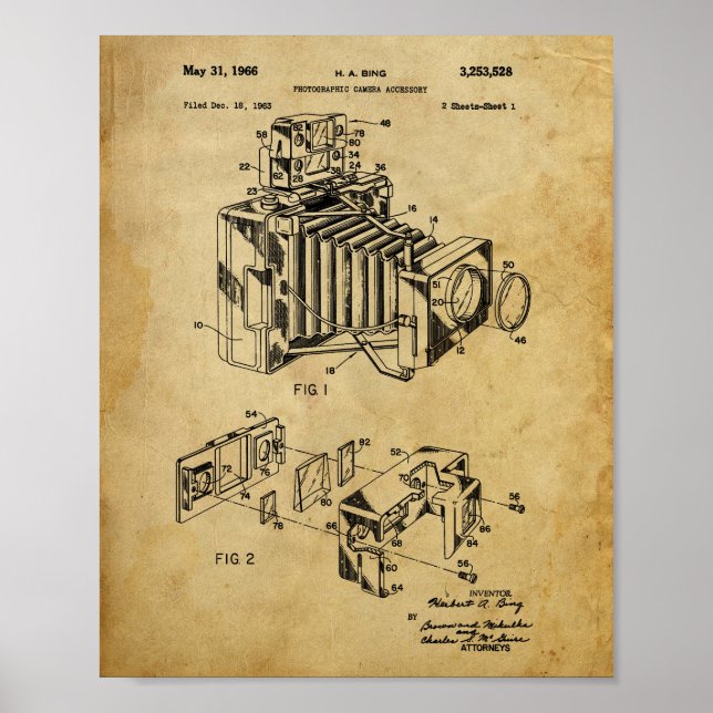 Vintage Camera Patent Poster (Front)