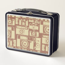 Vintage Camera Pattern in Brown Colours