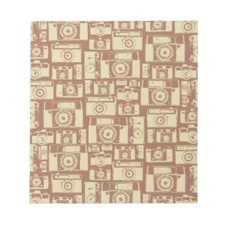Vintage Camera Pattern in Brown Colours Notepad