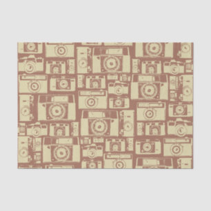 Vintage Camera Pattern in Brown Colours Tissue Paper