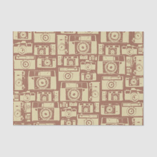 Vintage Camera Pattern in Brown Colours Tissue Paper